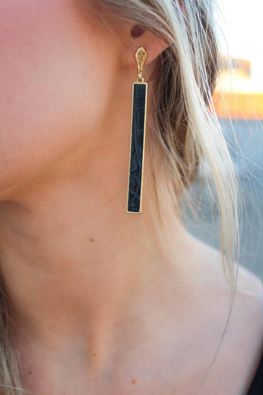 Black Leather Earrings